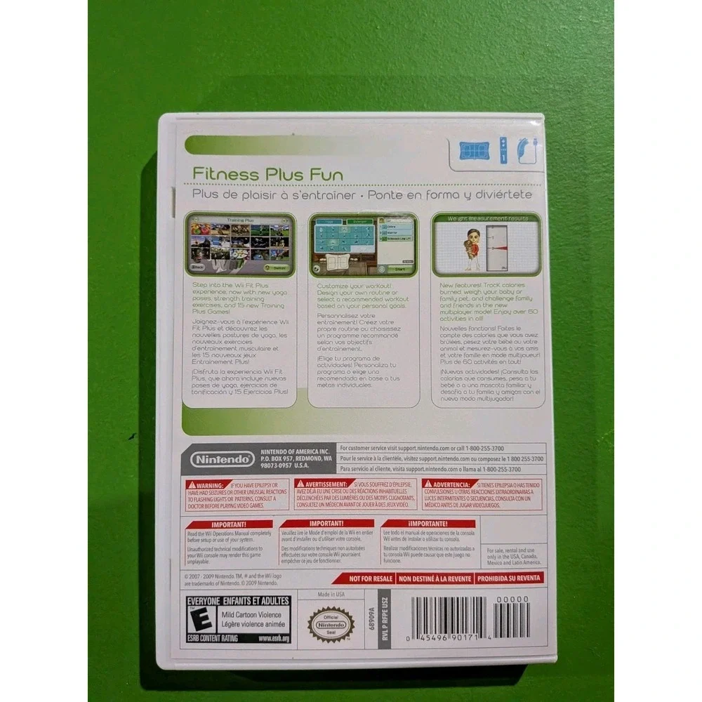 Wii Fit Plus‎ (Nintendo Wii, 2009) Complete Video Game CIB Workout Active Fun